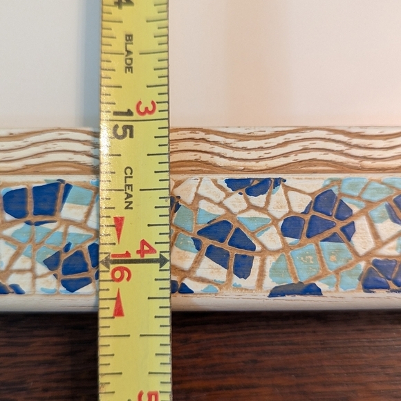 Vintage Custom Made Faux Mosaic Motif Picture/Artwork Frame w/Glass - Picture 4 of 12